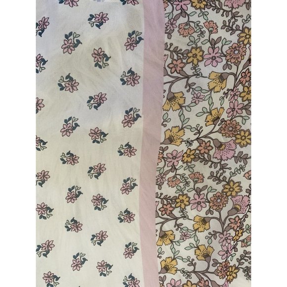 NWT Heart Soul Square Flowered Retro Neck Head Scarf Pastel Colors Pink 16"x16" - Picture 7 of 12